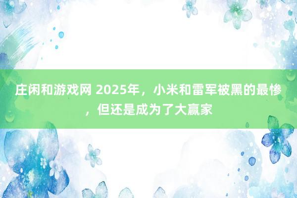 莊閑和游戲網 2025年,小米和雷軍被黑的最慘,但還是成為了大贏家