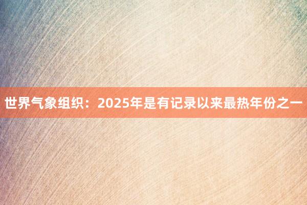 世界氣象組織：2025年是有記錄以來最熱年份之一